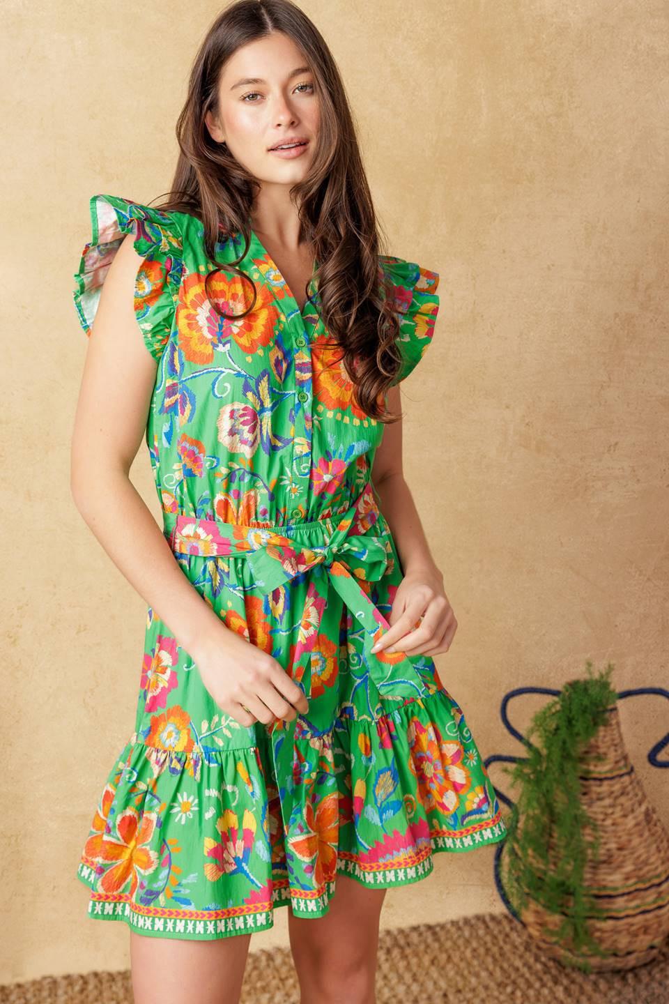 BRIGHTER DAYS WOVEN MINI DRESS - Glamourous Grace