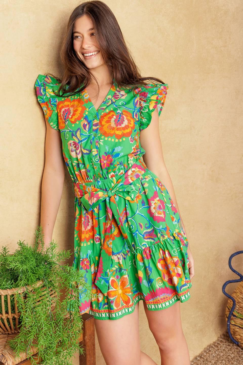 BRIGHTER DAYS WOVEN MINI DRESS - Glamourous Grace