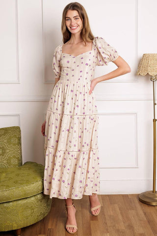 SUNSET GAZING WOVEN MIDI DRESS - Glamourous Grace