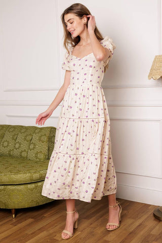 SUNSET GAZING WOVEN MIDI DRESS - Glamourous Grace