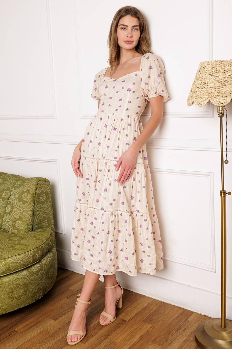 SUNSET GAZING WOVEN MIDI DRESS - Glamourous Grace