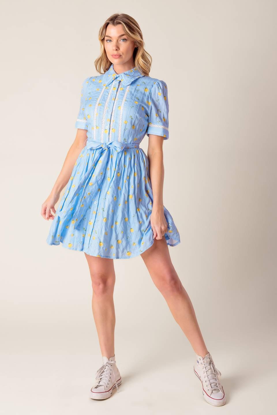 STARLIT SKIES WOVEN MINI DRESS - Glamourous Grace