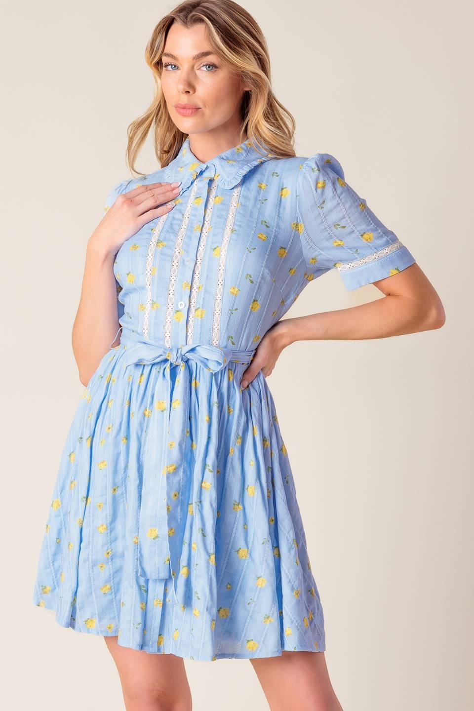 STARLIT SKIES WOVEN MINI DRESS - Glamourous Grace