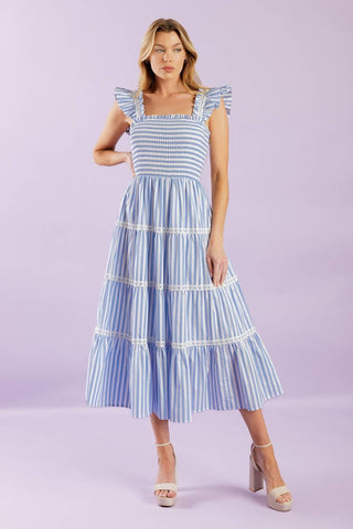 SWING OF THINGS WOVEN MIDI DRESS - Glamourous Grace