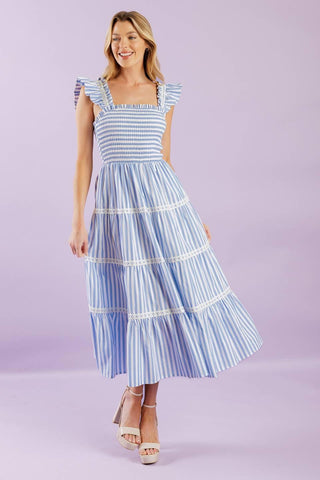 SWING OF THINGS WOVEN MIDI DRESS - Glamourous Grace