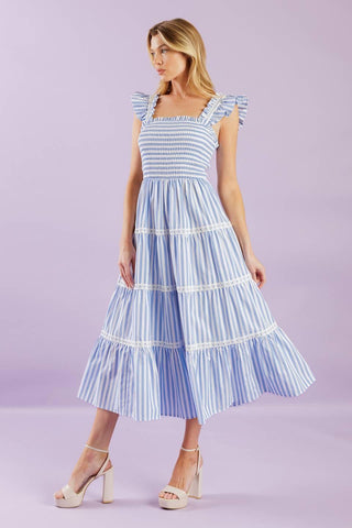 SWING OF THINGS WOVEN MIDI DRESS - Glamourous Grace