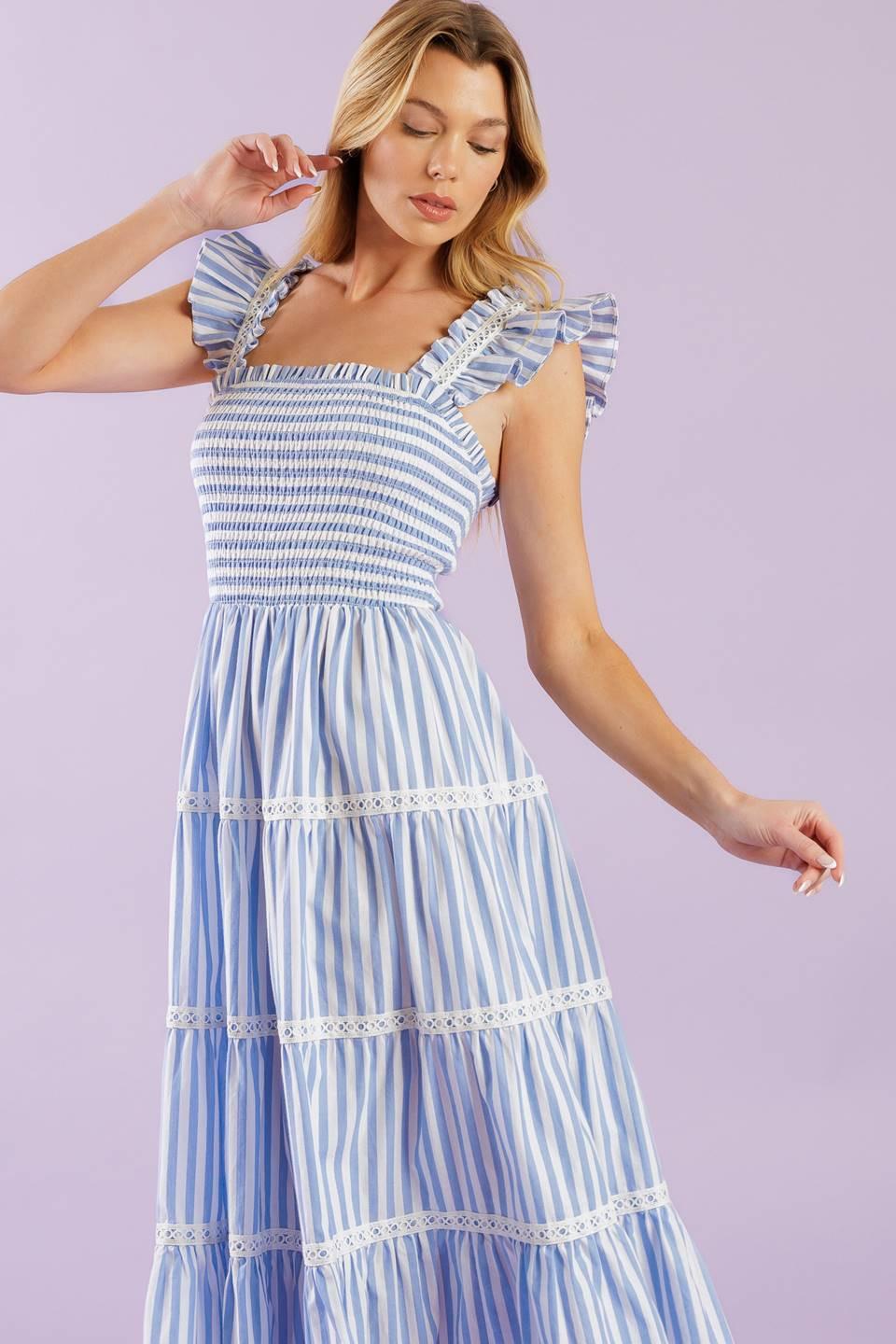 SWING OF THINGS WOVEN MIDI DRESS - Glamourous Grace