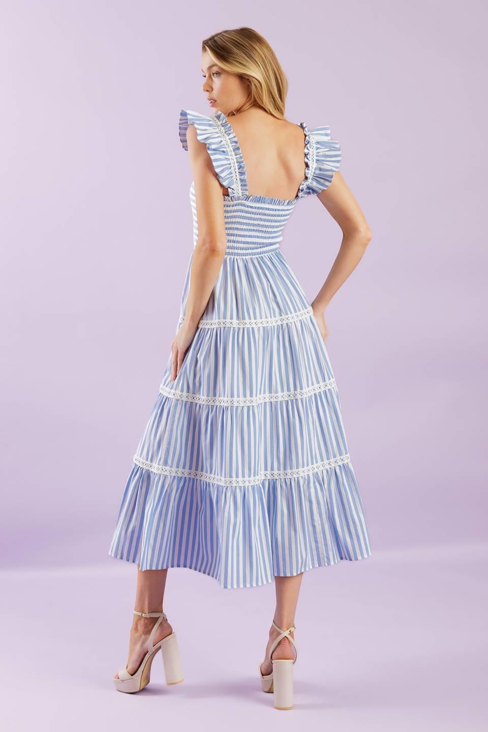 SWING OF THINGS WOVEN MIDI DRESS - Glamourous Grace