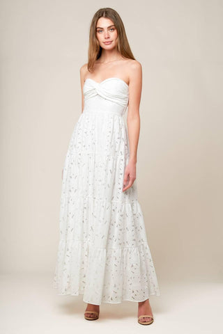 WISHING WELL WHITE WOVEN LACE MAXI DRESS - Glamourous Grace