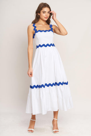 SANTORINI WAVES WOVEN MIDI DRESS - Glamourous Grace
