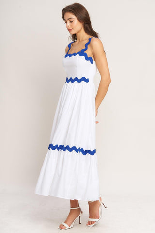 SANTORINI WAVES WOVEN MIDI DRESS - Glamourous Grace