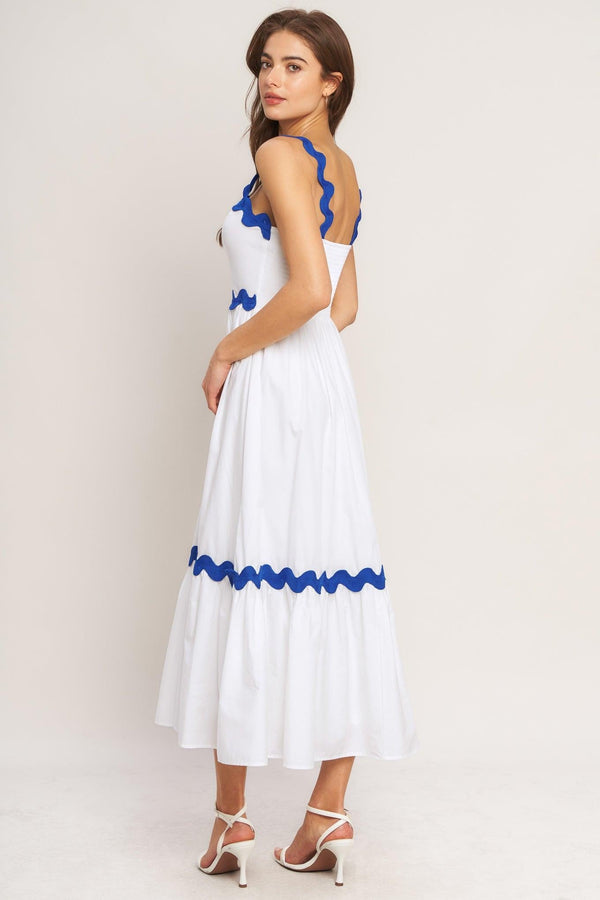 SANTORINI WAVES WOVEN MIDI DRESS - Glamourous Grace