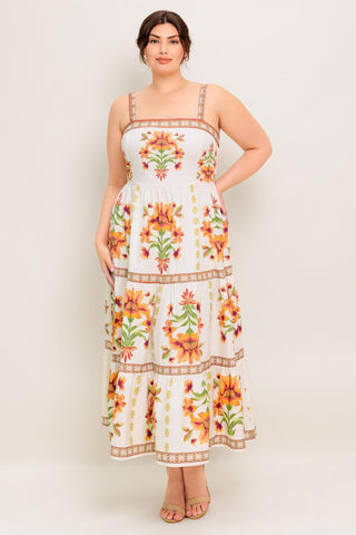 LOVELIEST MUSE IVORY WOVEN MIDI DRESS - Glamourous Grace