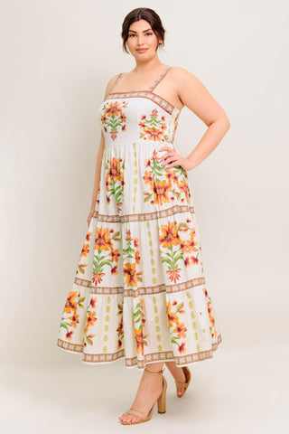 LOVELIEST MUSE IVORY WOVEN MIDI DRESS - Glamourous Grace