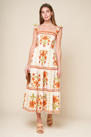 LOVELIEST MUSE IVORY WOVEN MIDI DRESS - Glamourous Grace