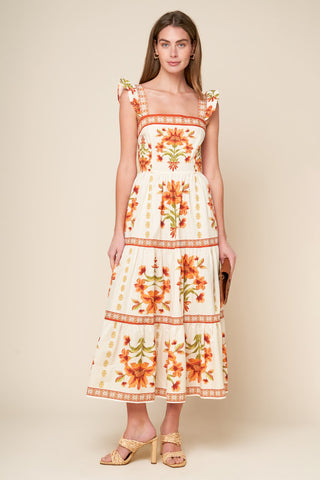 LOVELIEST MUSE IVORY WOVEN MIDI DRESS - Glamourous Grace