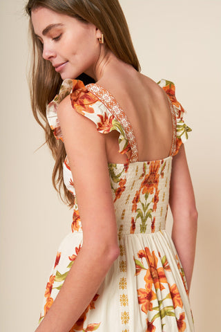 LOVELIEST MUSE IVORY WOVEN MIDI DRESS - Glamourous Grace
