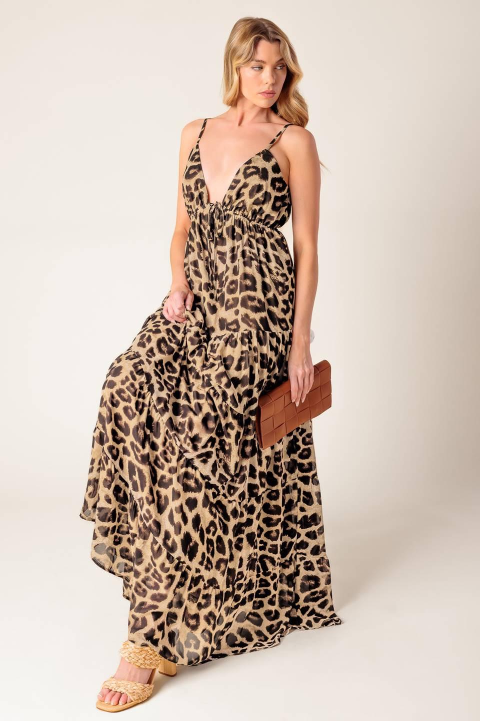 BEACH BUM LEOPARD WOVEN MAXI DRESS - Glamourous Grace