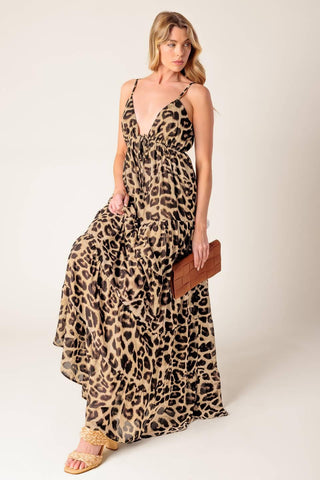 BEACH BUM LEOPARD WOVEN MAXI DRESS - Glamourous Grace