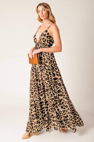 BEACH BUM LEOPARD WOVEN MAXI DRESS - Glamourous Grace