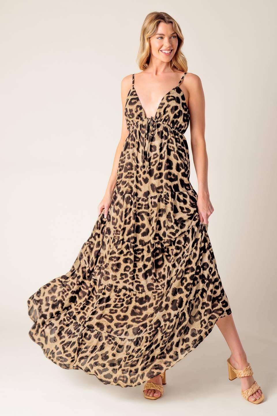 BEACH BUM LEOPARD WOVEN MAXI DRESS - Glamourous Grace