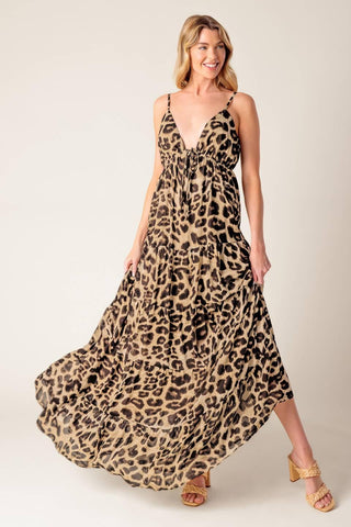 BEACH BUM LEOPARD WOVEN MAXI DRESS - Glamourous Grace