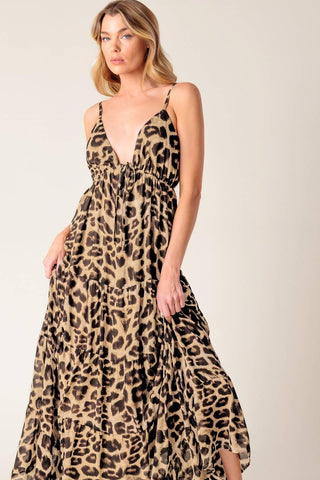 BEACH BUM LEOPARD WOVEN MAXI DRESS - Glamourous Grace