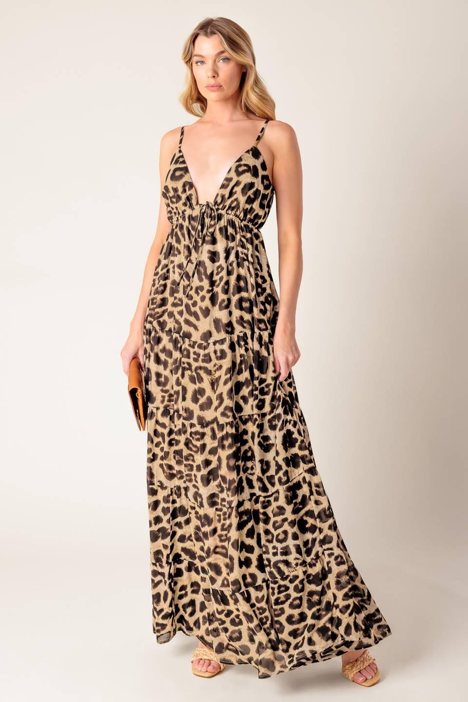BEACH BUM LEOPARD WOVEN MAXI DRESS - Glamourous Grace