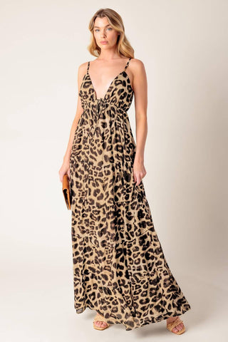 BEACH BUM LEOPARD WOVEN MAXI DRESS - Glamourous Grace