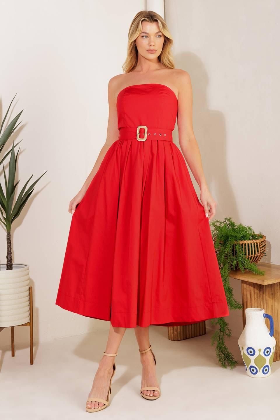DAYS THAT FADE WOVEN MIDI DRESS - Glamourous Grace