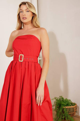DAYS THAT FADE WOVEN MIDI DRESS - Glamourous Grace