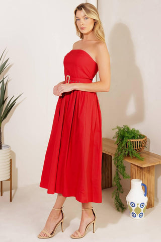 DAYS THAT FADE WOVEN MIDI DRESS - Glamourous Grace