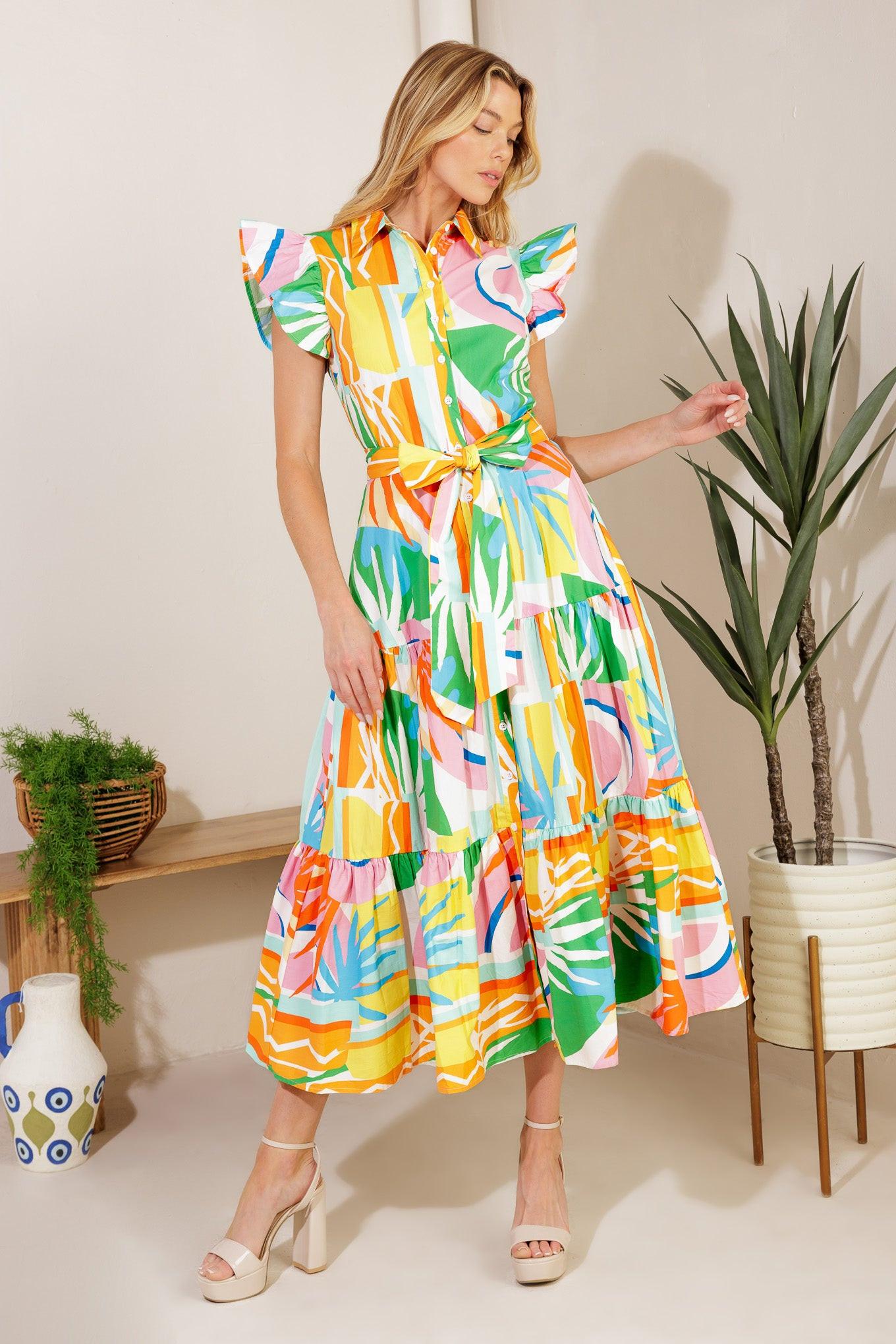 TOO MUCH TO BEAR WOVEN MIDI DRESS - Glamourous Grace