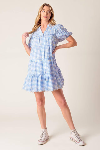 LET'S CATCH UP WOVEN BABYDOLL DRESS - Glamourous Grace