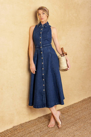 COOL GIRL DENIM MIDI DRESS - Glamourous Grace