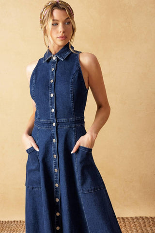 COOL GIRL DENIM MIDI DRESS - Glamourous Grace