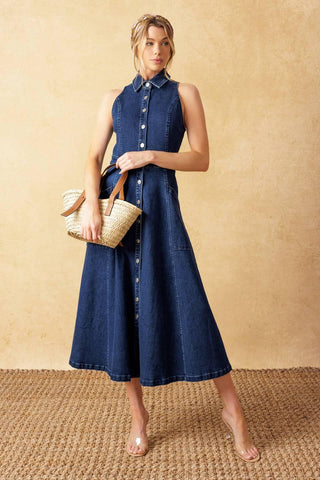 COOL GIRL DENIM MIDI DRESS - Glamourous Grace