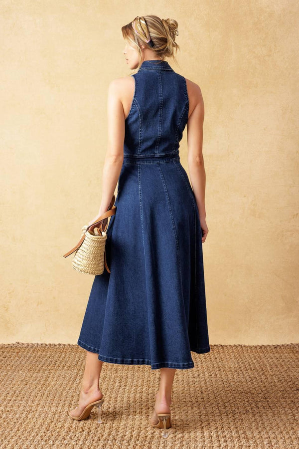 COOL GIRL DENIM MIDI DRESS - Glamourous Grace