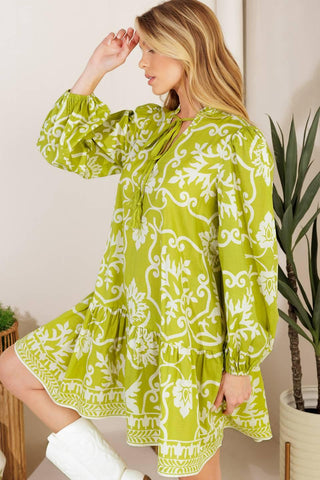 CATCHING FLIGHTS LIME WOVEN MNI DRESS - Glamourous Grace