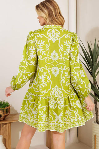 CATCHING FLIGHTS LIME WOVEN MNI DRESS - Glamourous Grace