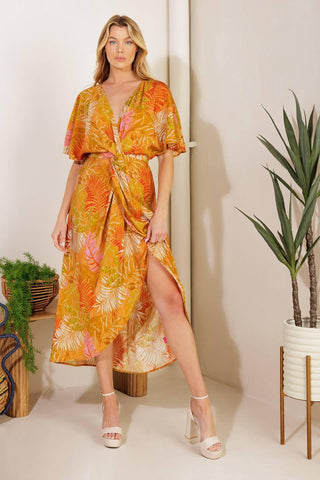 BUDDING HEARTS WOVEN MIDI DRESS - Glamourous Grace