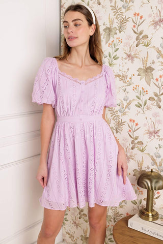 MIDNIGHT MIRAGE GOWN WOVEN EYELET MINI DRESS - Glamourous Grace