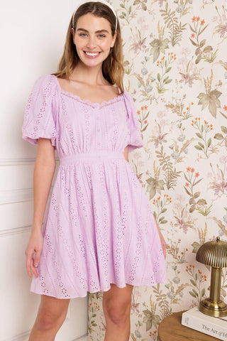 MIDNIGHT MIRAGE GOWN WOVEN EYELET MINI DRESS - Glamourous Grace