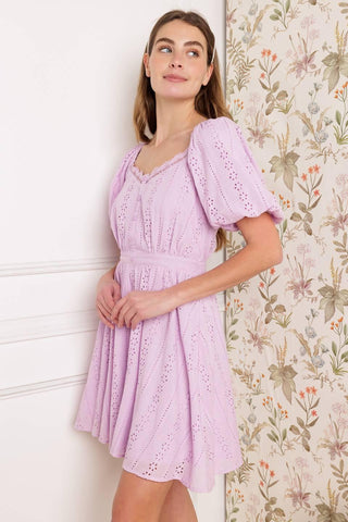 MIDNIGHT MIRAGE GOWN WOVEN EYELET MINI DRESS - Glamourous Grace