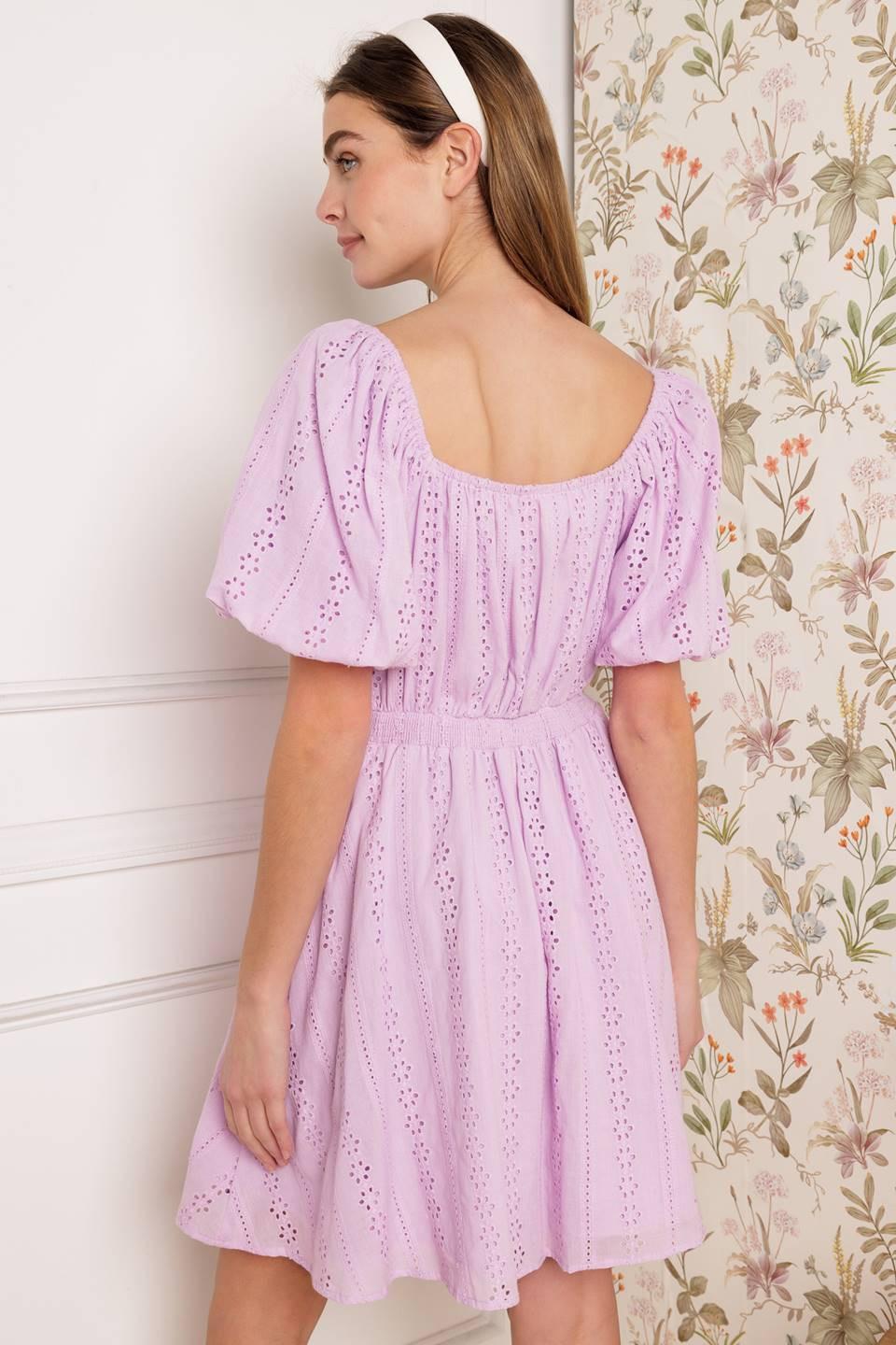 MIDNIGHT MIRAGE GOWN WOVEN EYELET MINI DRESS - Glamourous Grace