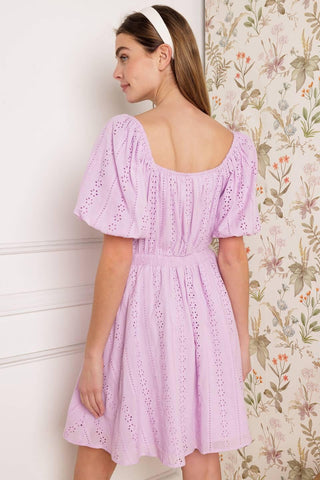 MIDNIGHT MIRAGE GOWN WOVEN EYELET MINI DRESS - Glamourous Grace