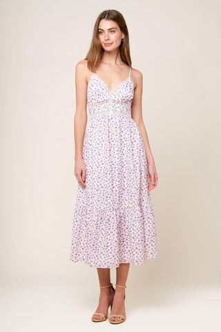 DAYLIGHT GLIMMER LAVENDER WOVEN MIDI DRESS - Glamourous Grace