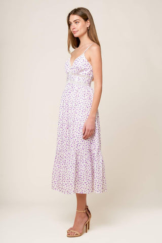 DAYLIGHT GLIMMER LAVENDER WOVEN MIDI DRESS - Glamourous Grace