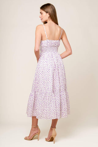 DAYLIGHT GLIMMER LAVENDER WOVEN MIDI DRESS - Glamourous Grace