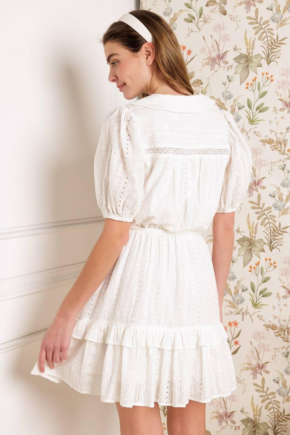 STARLIGHT SOIREE WOVEN EYELET MINI DRESS - Glamourous Grace